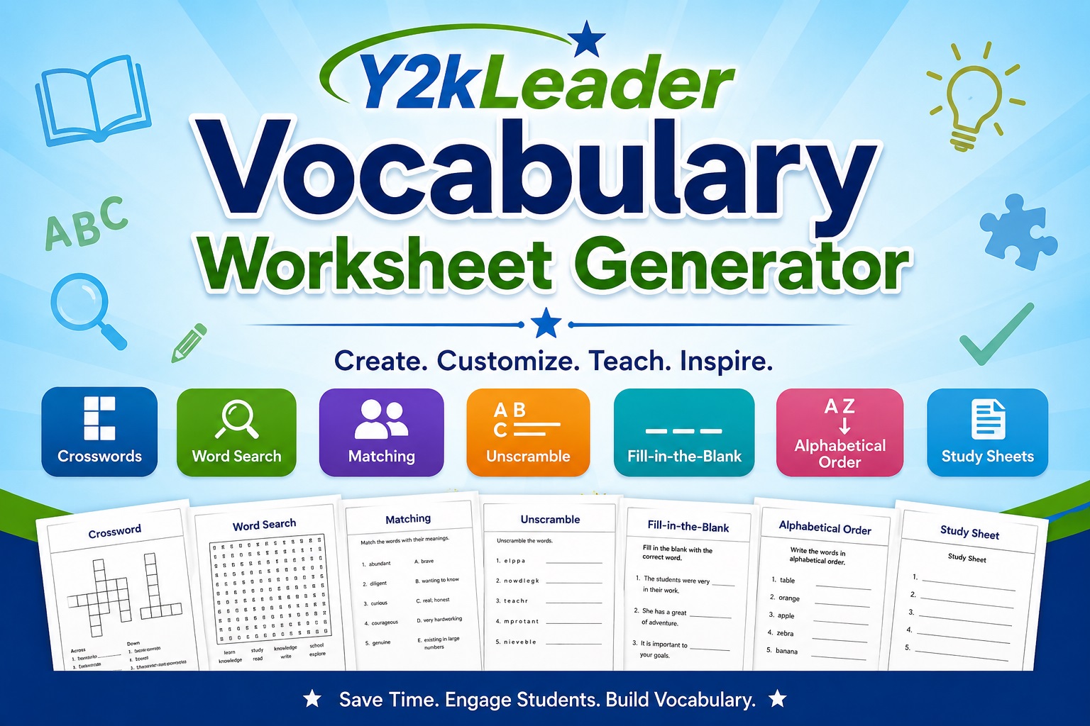 Vocab Worksheets